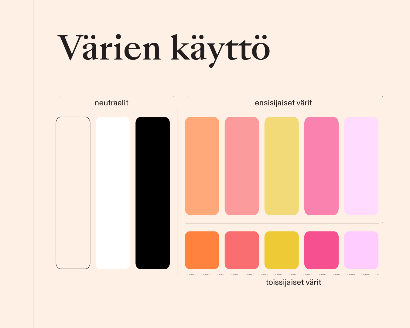 Vaalealla pohjalla esitettynä Suomen Taiteilijaseuran käyttämät värit