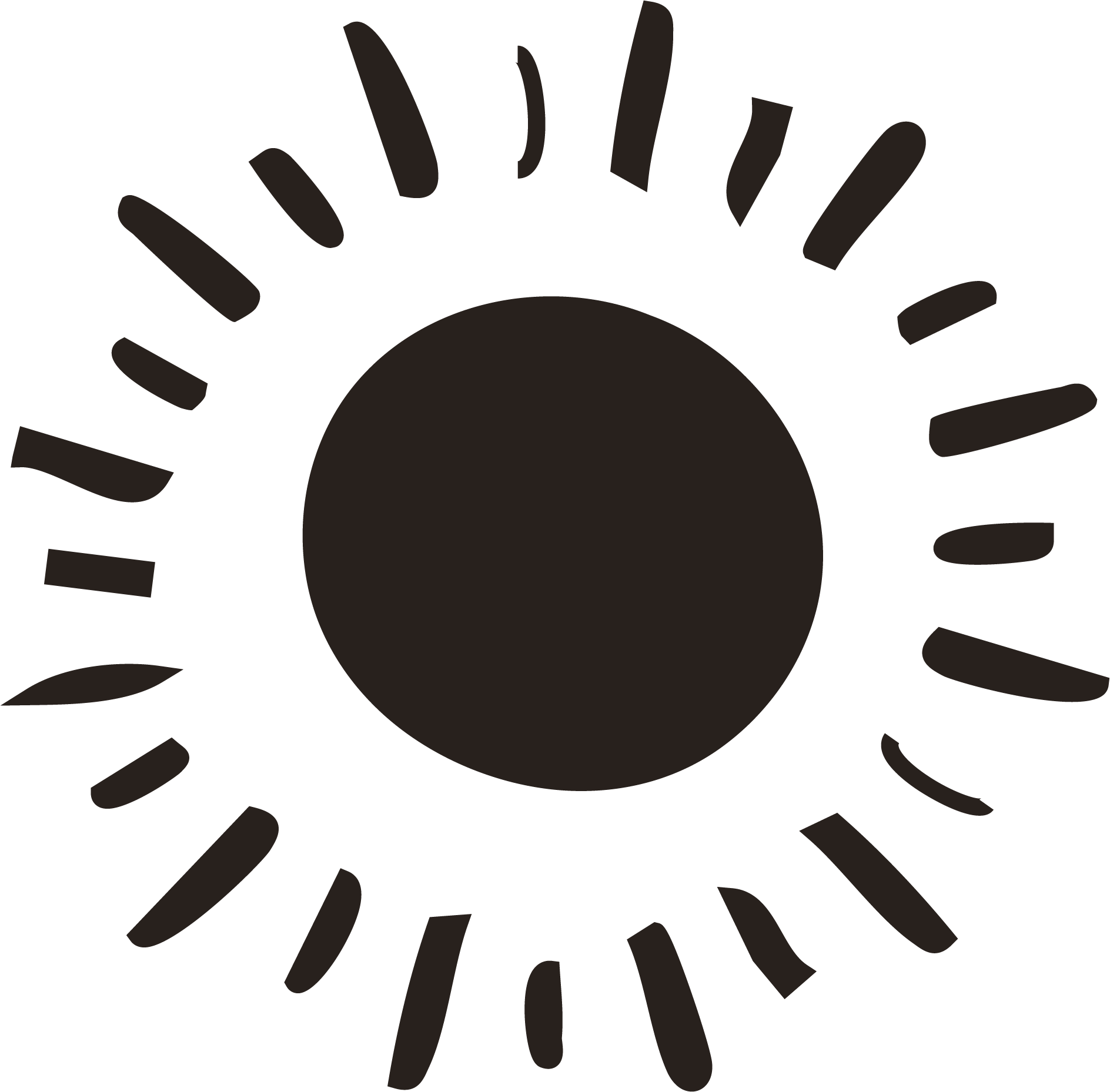 Icono de un sol, personalizado para Selvático Fitness.