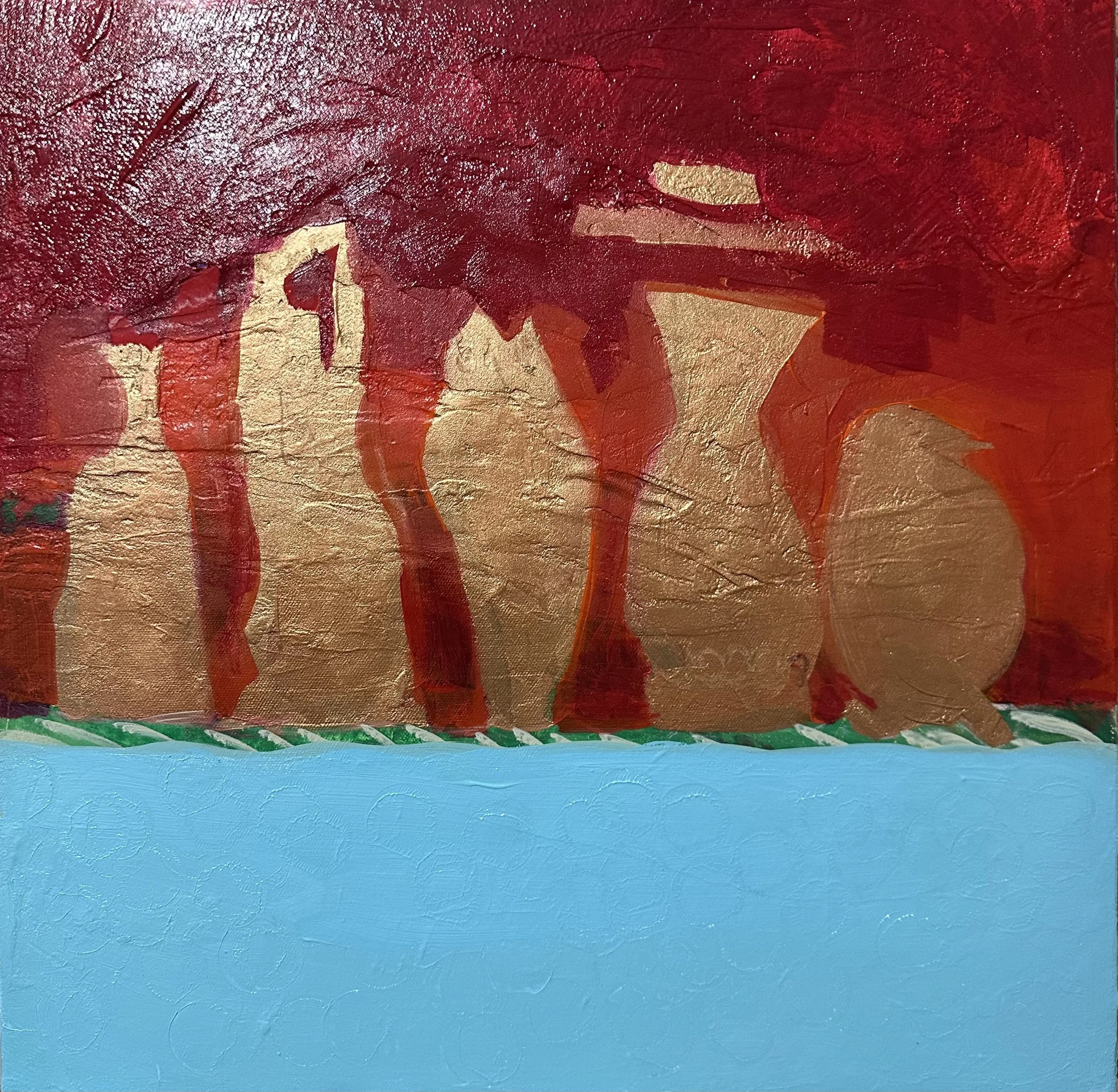 Unfinished Story-16x16x2-acrylic, marble dust, collage