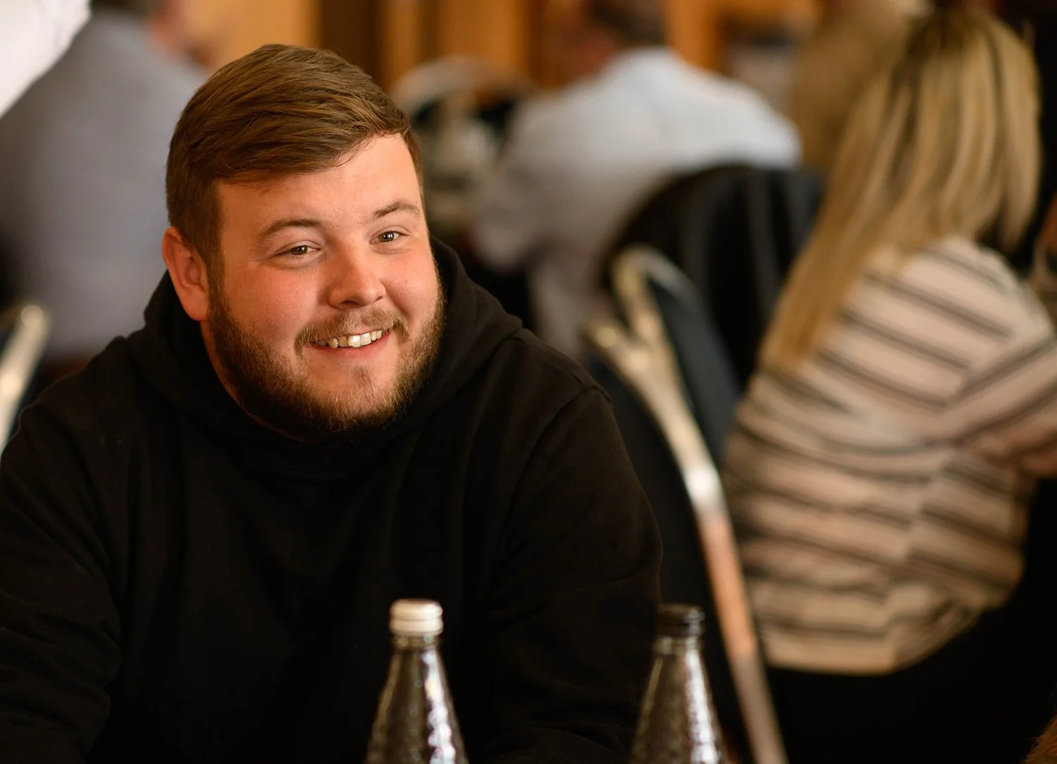 Delegate laughing during a corporate event