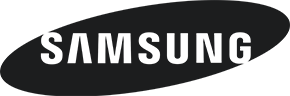 Samsung logo on a black background