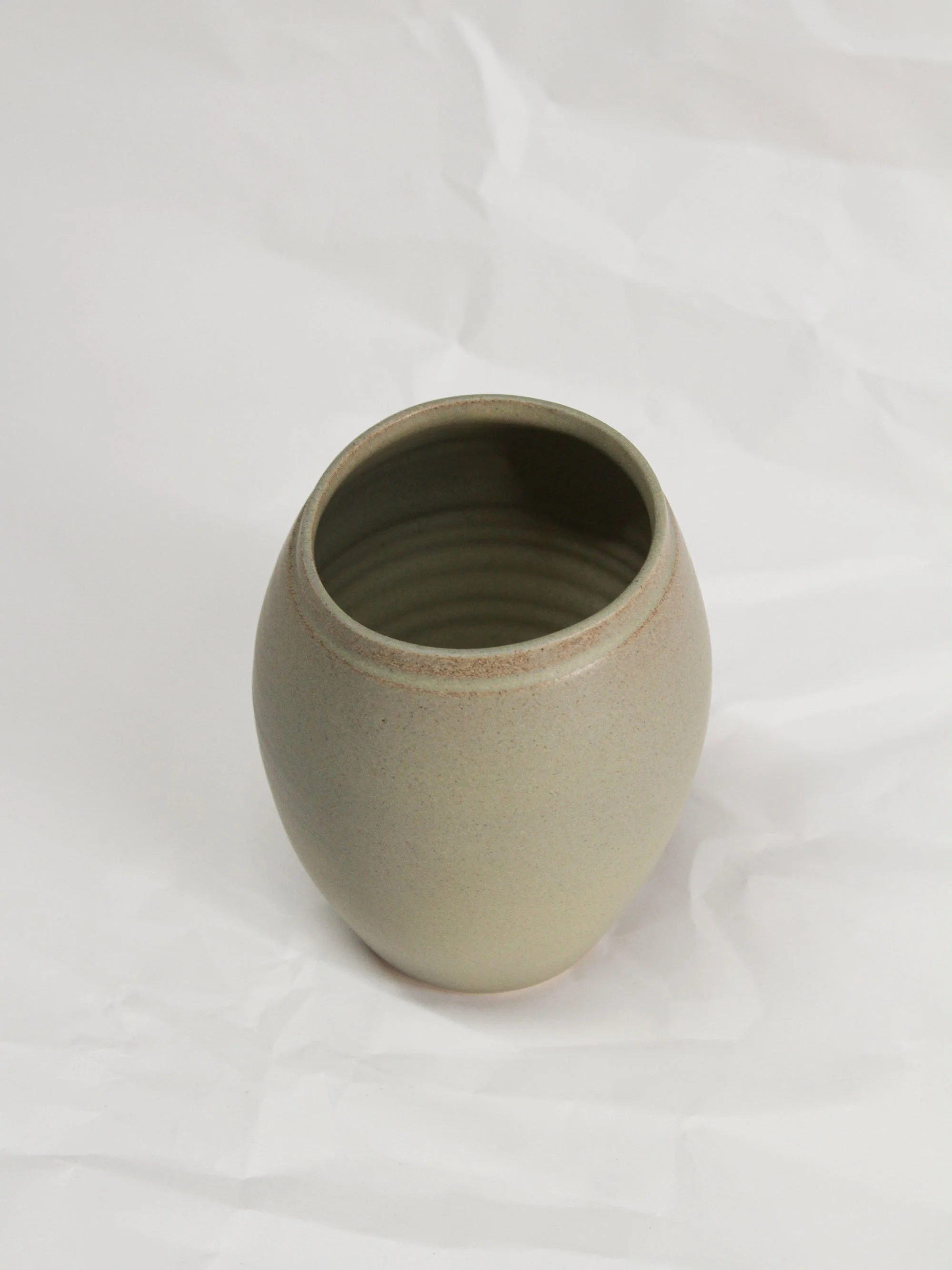 Large green pebble vase