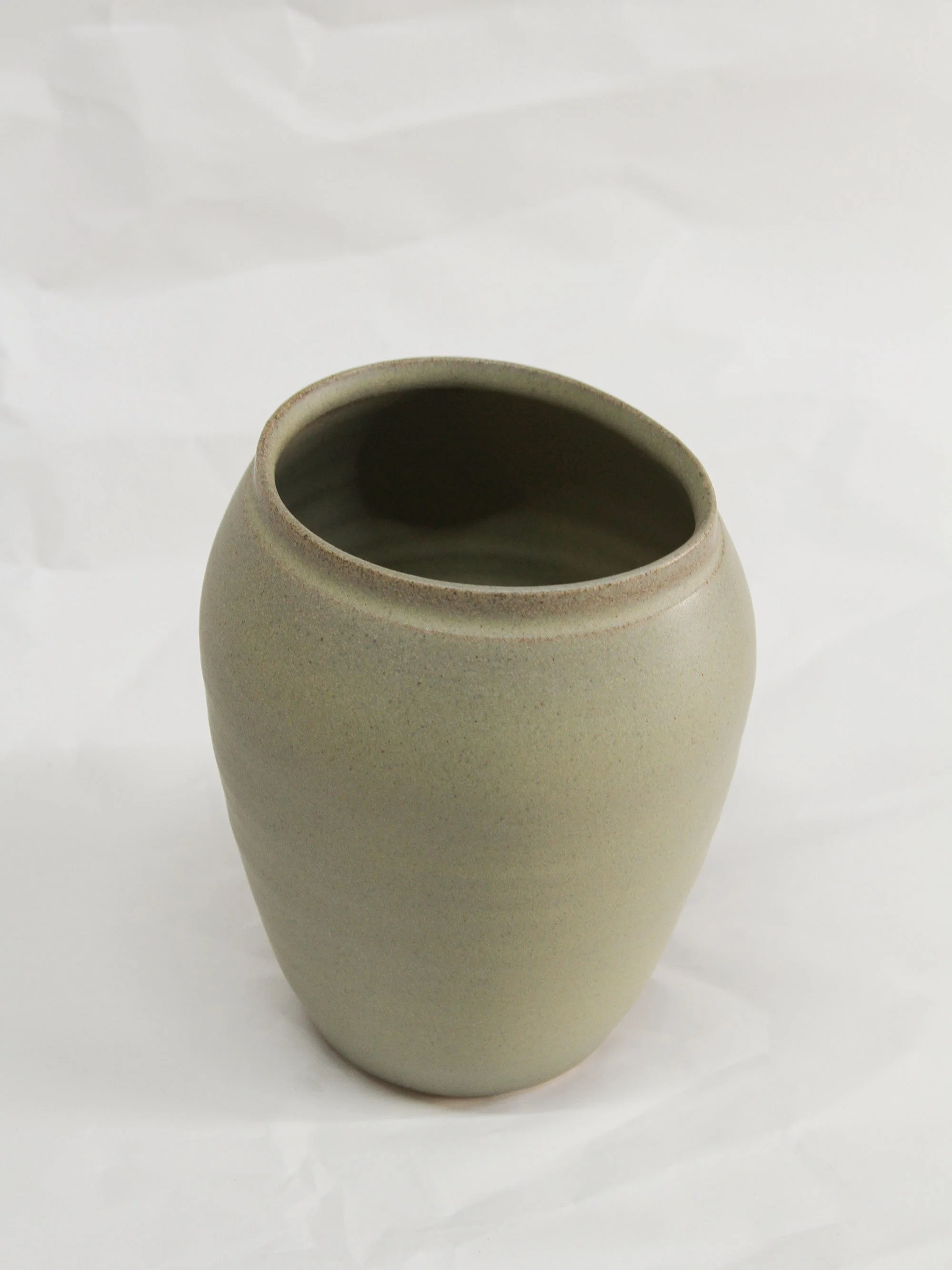 Large green pebble vase