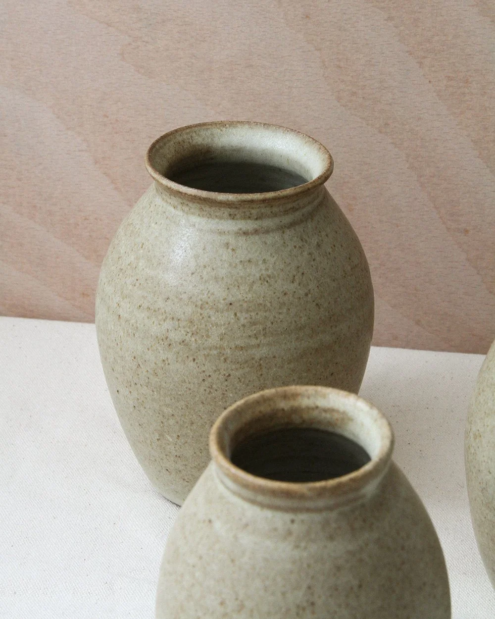 A detail of the sandy glaze