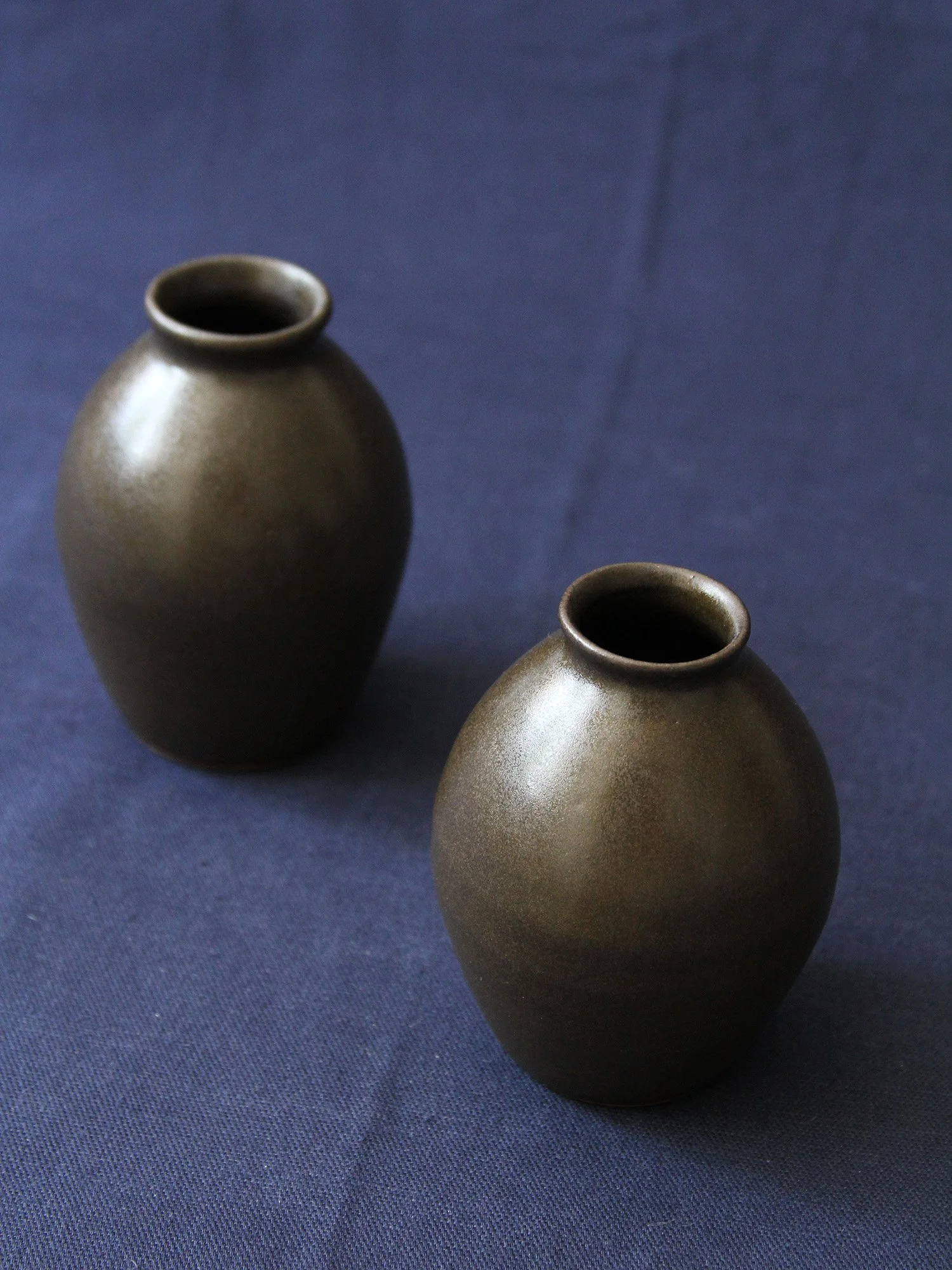 two brown vases