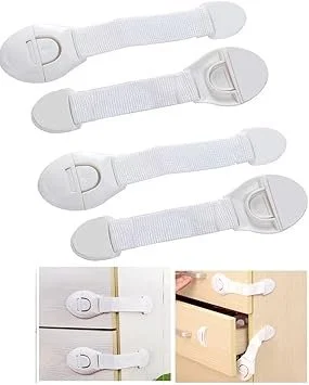 Child Safety Cabinet Locks | No-Drill Baby Proofing Straps for Drawers, Fridge, & Toilet
