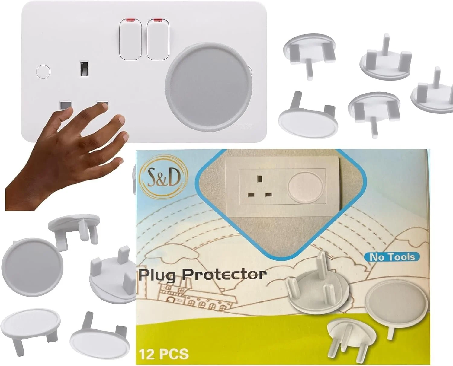 12-Pack Child Proof Plug Socket Covers | Baby Safety Caps for Electrical Shock Prevention