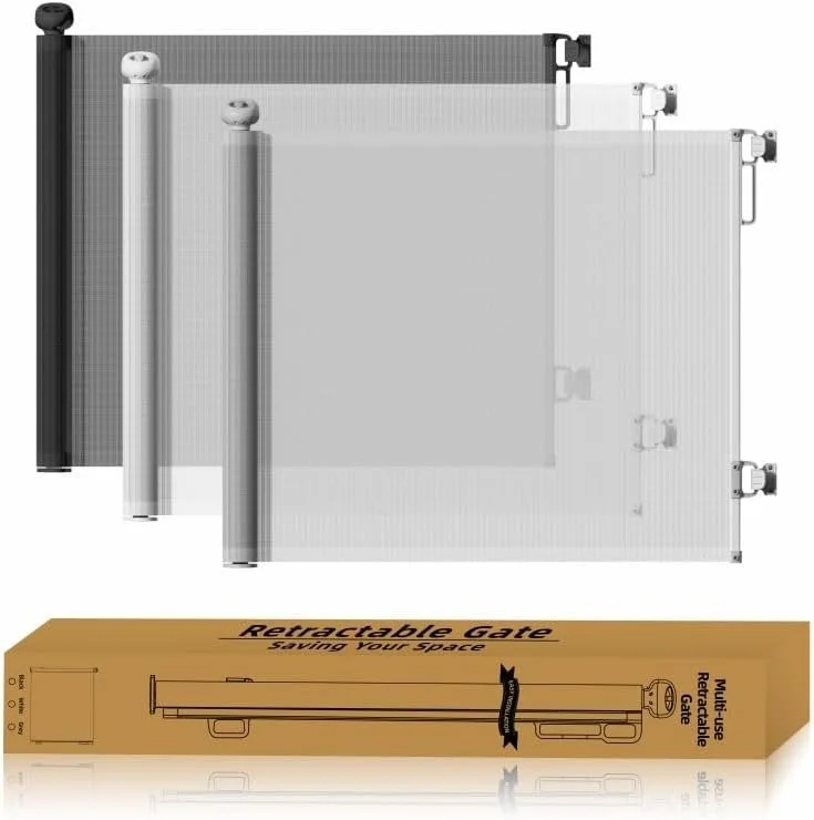 Retractable Baby Gate: Stair Safety Gate Roll for Babies and Pets, Extendable Barrier Gates ( 87 x 130 cm)