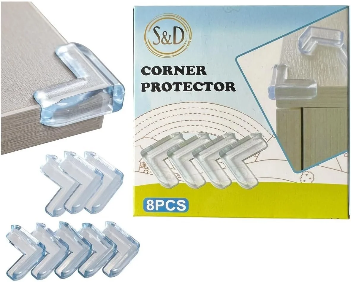 Corner Protectors for Baby Children Thick Table Cupboard Furniture Edge Protec Kids with Strong Adhesion, Corner Guard Cushion & Edge Safety Bumpers Clear and Transparent Proofing (Pack of 08)