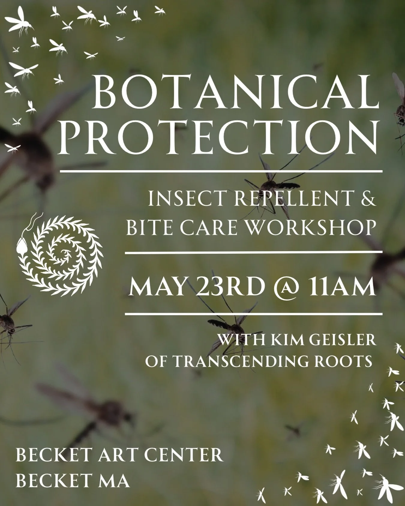 Join me @becketarts to learn how to work with herbs to keep biting insects at bay and care for your skin when they do bite. 

In this hands-on workshop, we&rsquo;ll explore plants that help repel mosquitoes, midges, deer flies, and ticks, and discuss