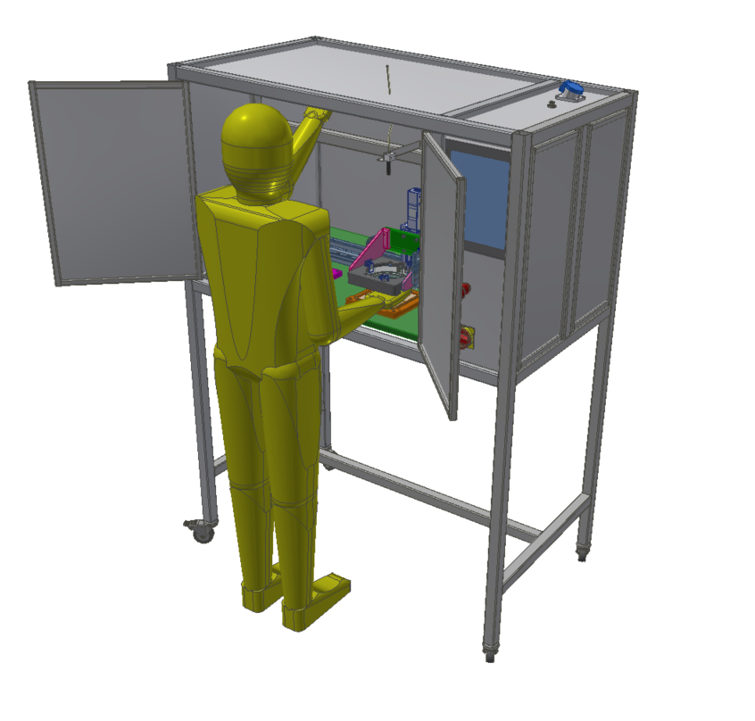 Clean room assemblage machine