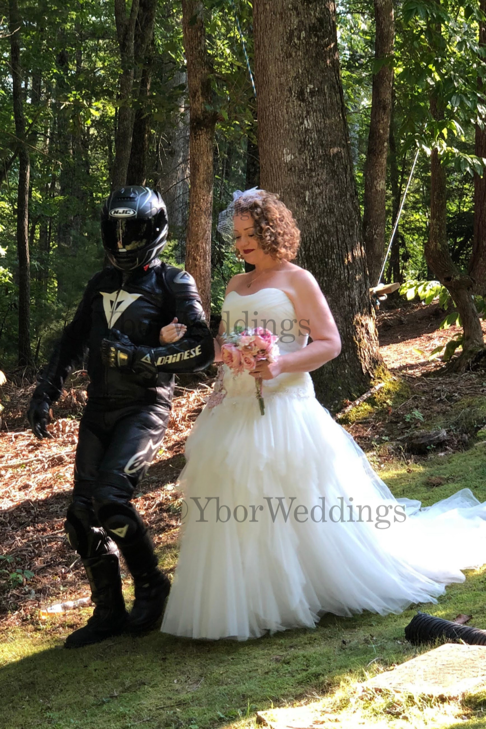 Walking down the isle.