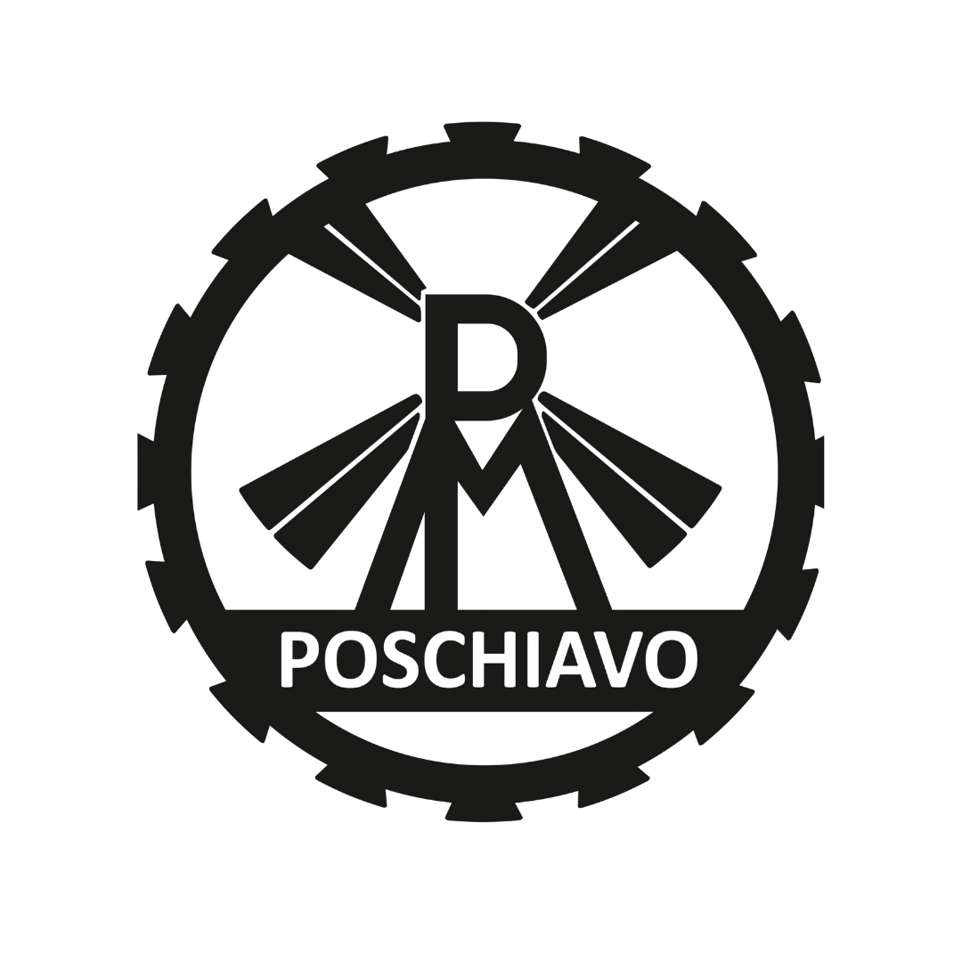 Ein Logo mit einem stilisierten Kettenrad, einem großen Buchstaben D in der Mitte, der Schriftzug POSCHIAVO darunter.