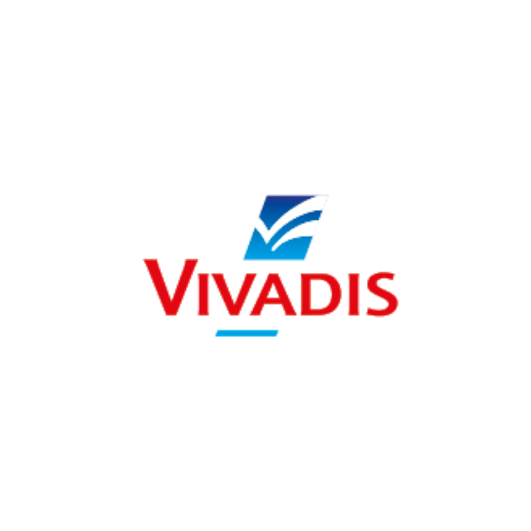 Logo der Organisation VIVADI, bestehend aus einem blauen Flugzeug-Symbol und roten Buchstaben.