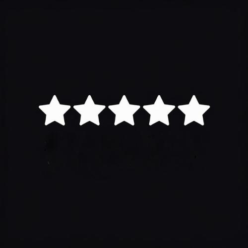 Five white stars on a black background.