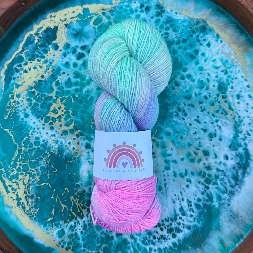 Rainbows & Sprinkles - Mermaid Kisses 4ply yarn