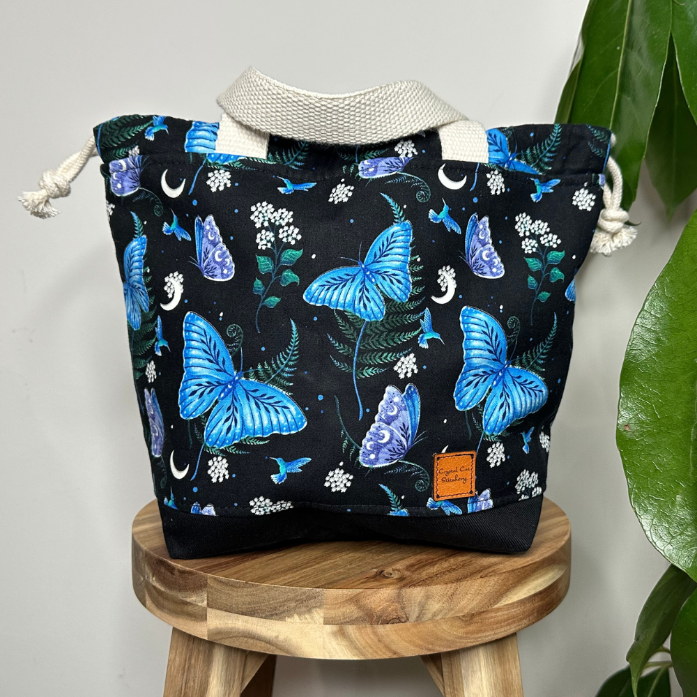 Crystal Cat Stitchery Drawstring Project Bag