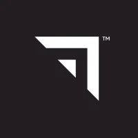 Stylized white logo on a black background, resembling a geometric letter 'F' or 'L' with a small trademark symbol.