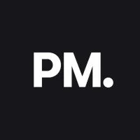 Black background with white text that reads 'PM.'