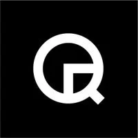 A black background with a white stylized letter 'Q' in the center.