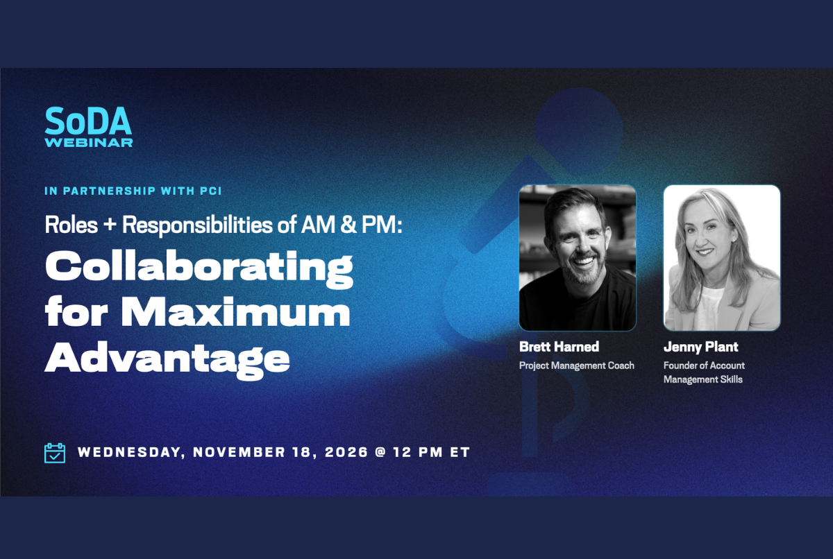 SoDA webinar: Roles &amp; responsibilities of AM &amp; PM: Collaborating for maximum advantage