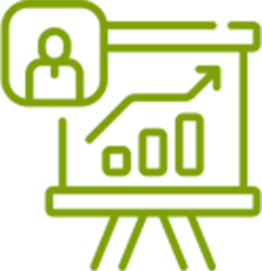 A silhouette of a dog standing on a grassy hill at sunset with a colorful sky and clouds in the background.