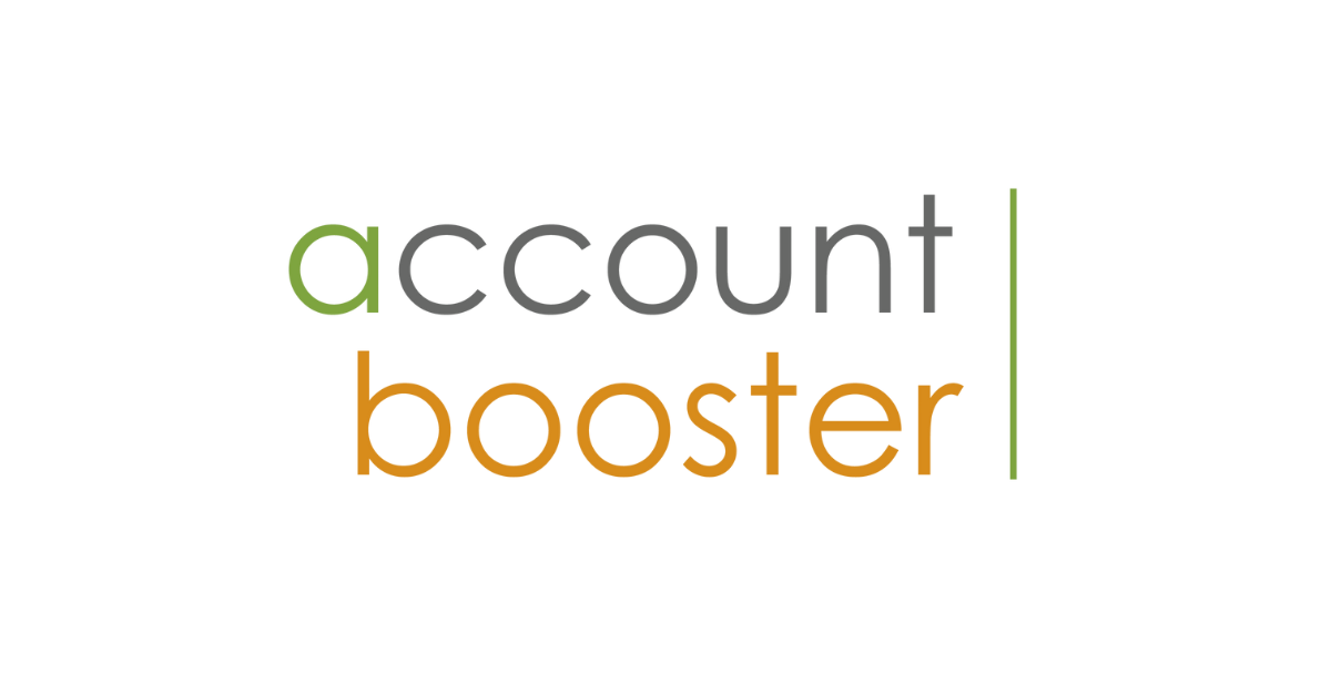Logo with the words 'account' in gray and 'booster' in orange, separated by a green vertical line.