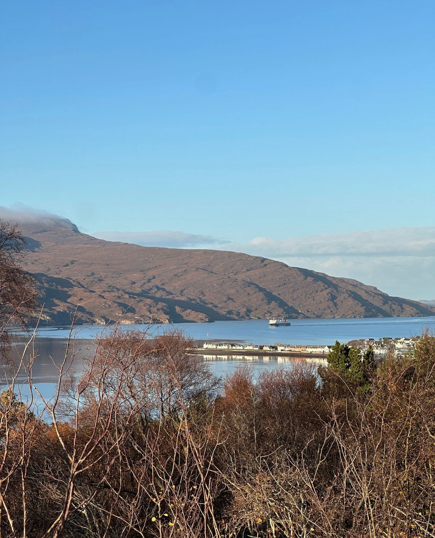 And beyond the glass &mdash;⁠
⁠
Loch Broom, the harbour, and the hills holding the water in place.⁠
⁠
Close enough to feel part of it. Far enough to feel quiet.⁠
⁠
Corylus.⁠
⁠
⁠
#UllapoolHarbour #LochBroomViews #WestCoastScotland #NorthWestHighlands 