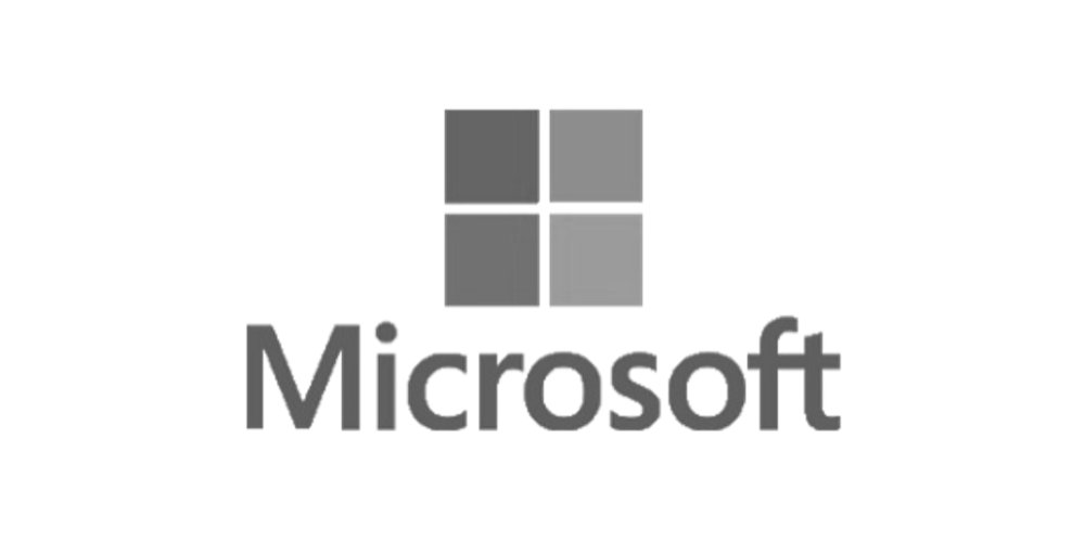 Microsoft logo with four squares arranged in a 2x2 grid above the company name.