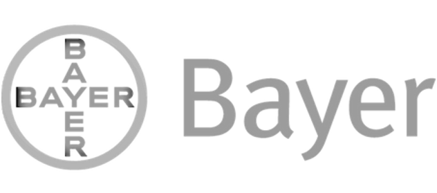 Bayer logo with the company name next to a circular emblem containing the word Bayer repeated in a circular pattern.