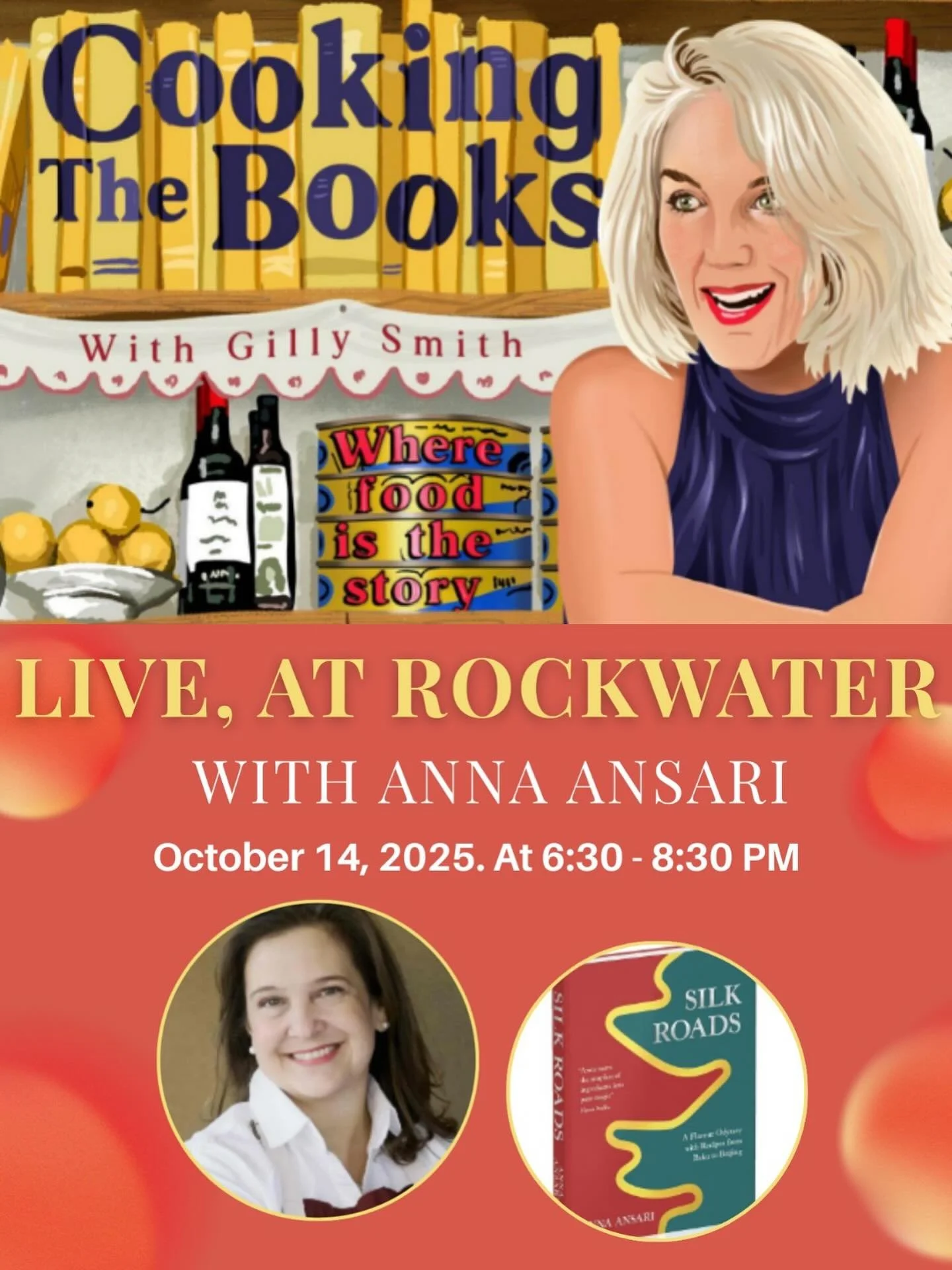 Cool event alert! Team Whistler&rsquo;s very own @foodgillysmith is hosting another fabulous Cooking The Books LIVE! Podcast with @cookbookbake1 At @rockwaterhove on October 14th with the brilliant @thisplacetastesdelicious ! It&rsquo;s always such a