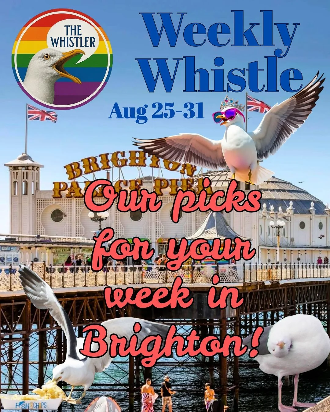 Here she is! The last of the Summer Weekend Whistles&hellip; It&rsquo;s about to get unbearably autumnal in here 🍁🍂🤭 Go enjoy your last week of Summer! 
Kisses,
Sammy x
#brightonguide #whatsonbrighton #weeklywhistle #brightonevents