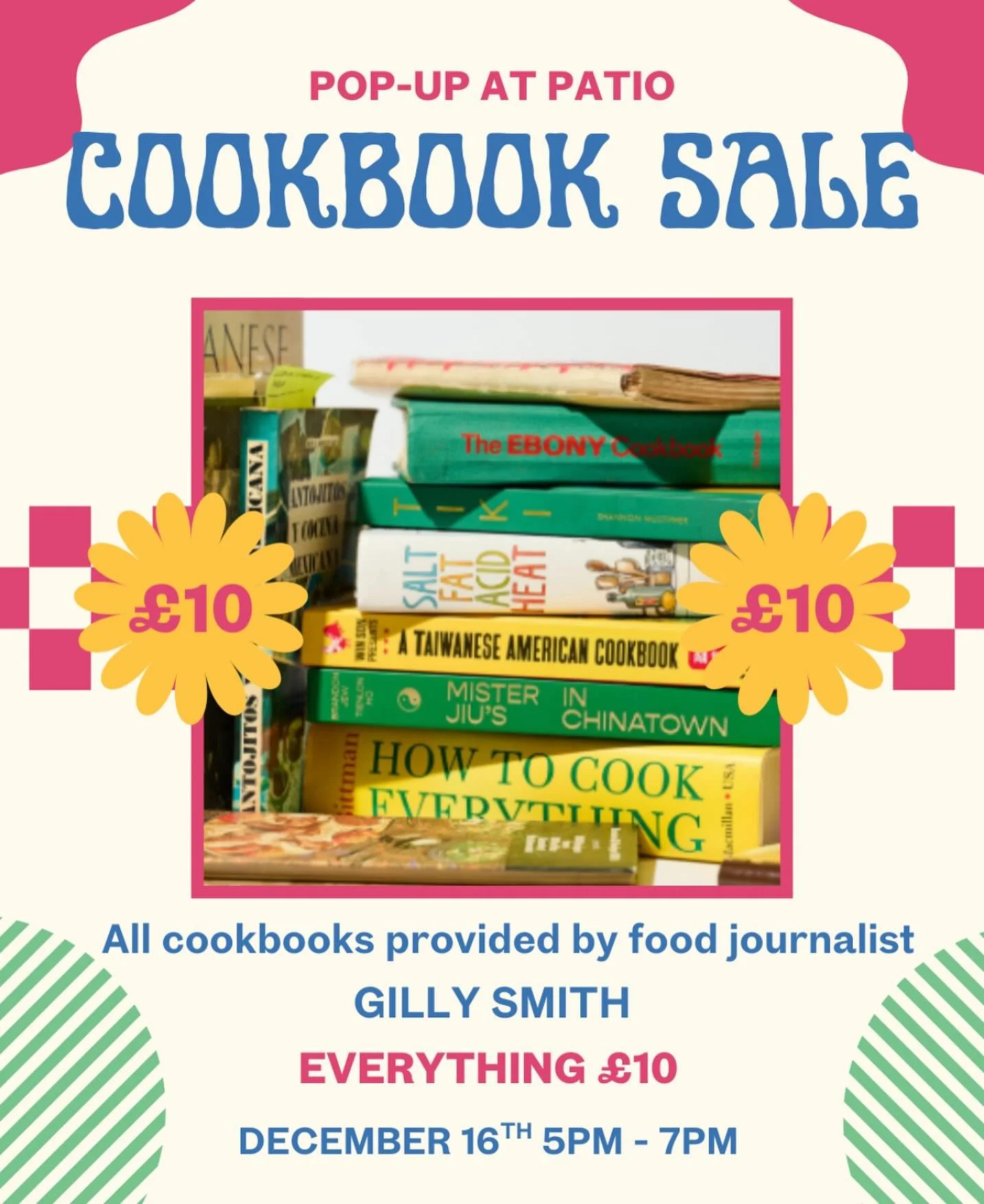 Stuck on what to give at Christmas next week??? Well you&rsquo;re just in time! TOMORROW Dec 16th, @foodgillysmith brings you a fabulous pop-up event of a cookbook sale, from incredible food writers with recipes from allll over the world. All for the