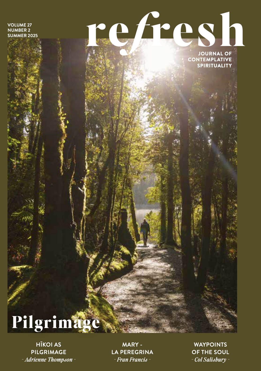 Cover of Refresh Journal of Contemplative Spirituality - on the theme of pilgrimage