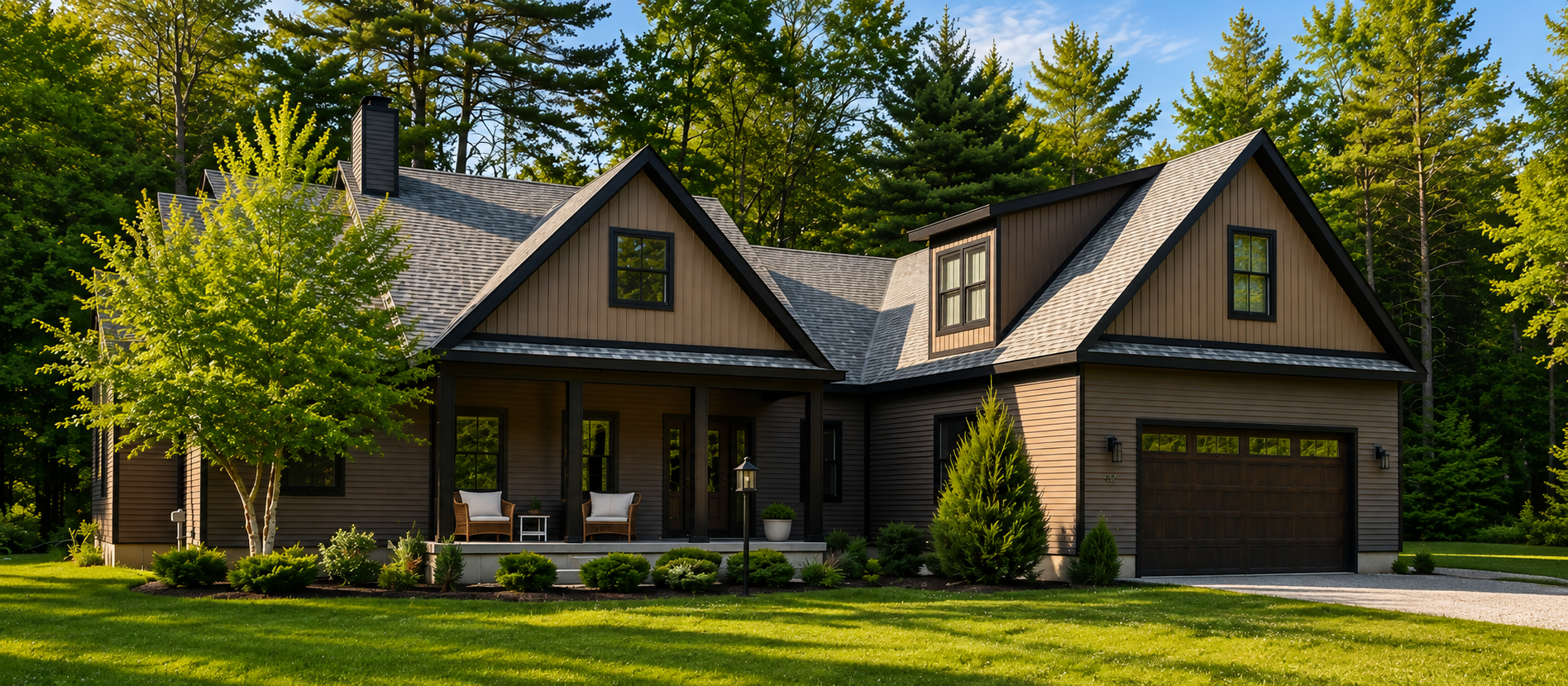 New Construction Large Brown Residential Home 