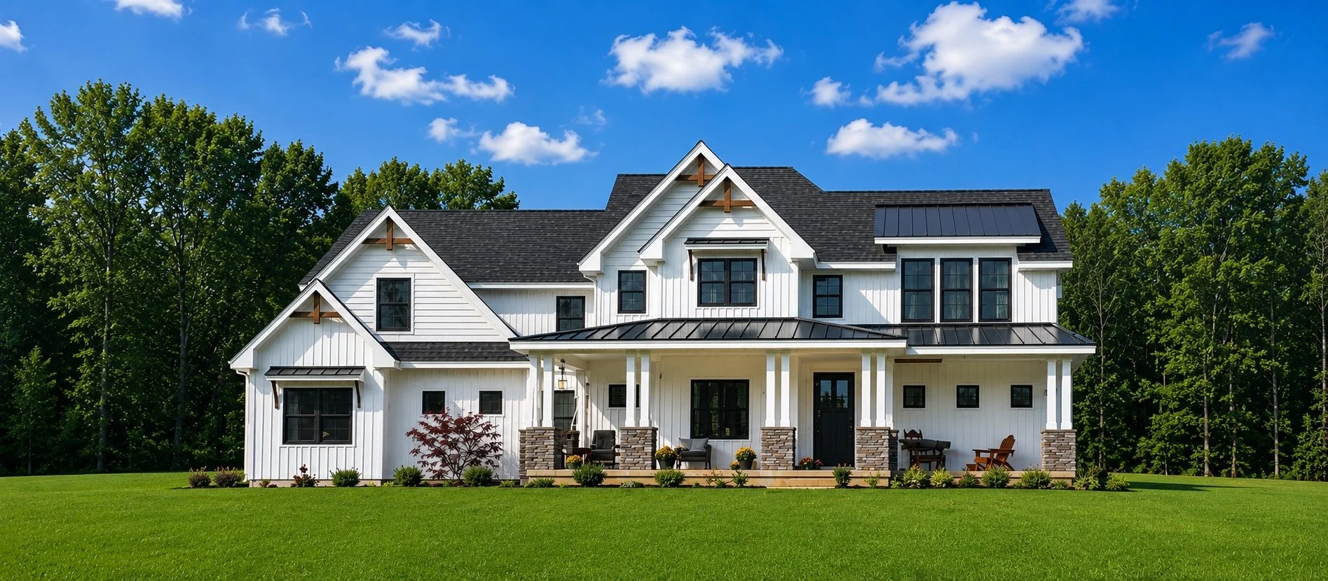 New Construction Huge Stately Home Columns