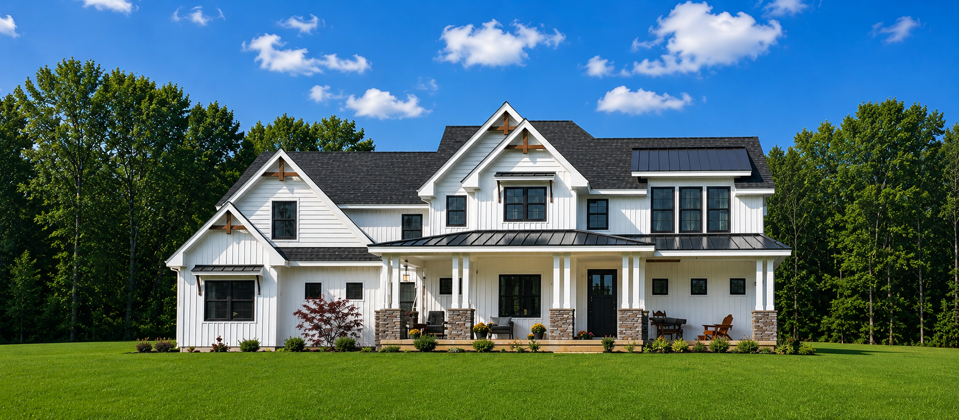 New Construction Huge Stately Home Columns