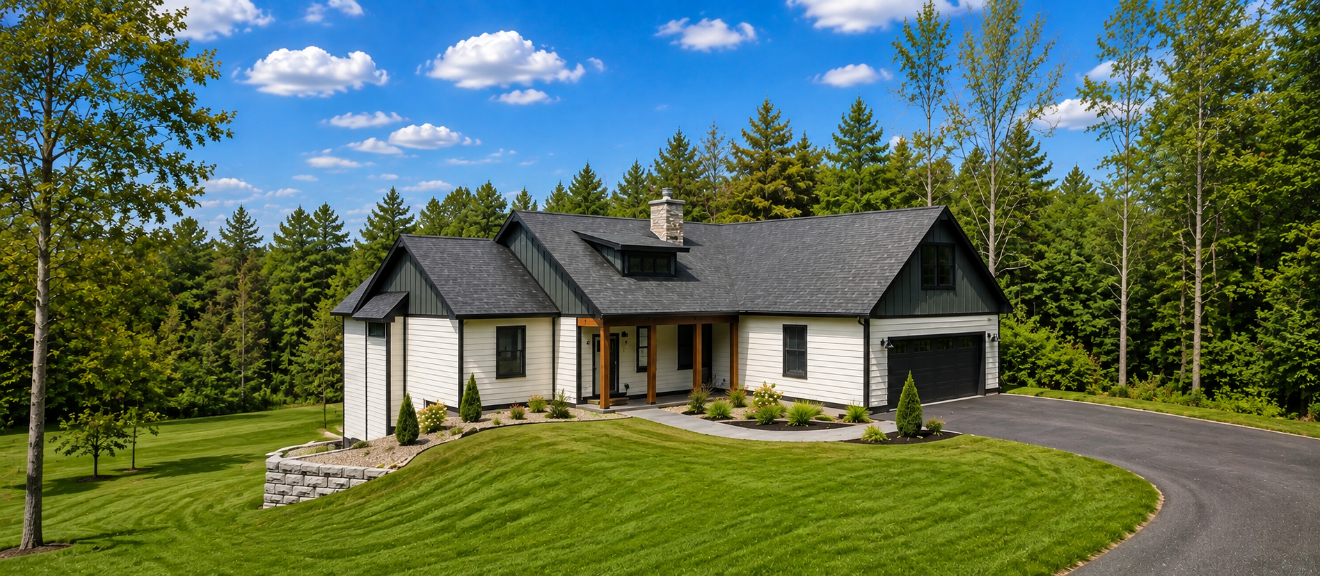 New Construction Long White Home Contrast