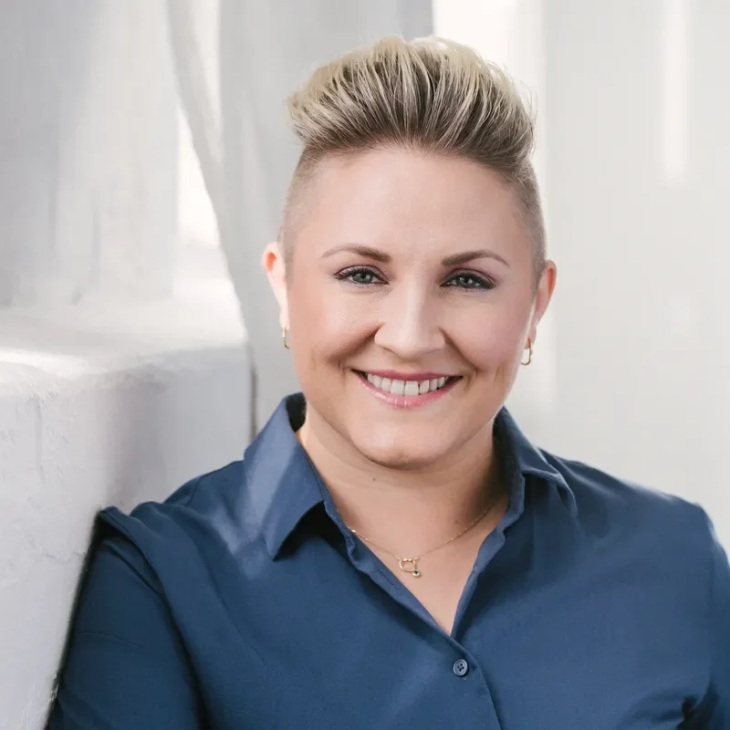 Dr. Carmen Lalonde in a blue shirt