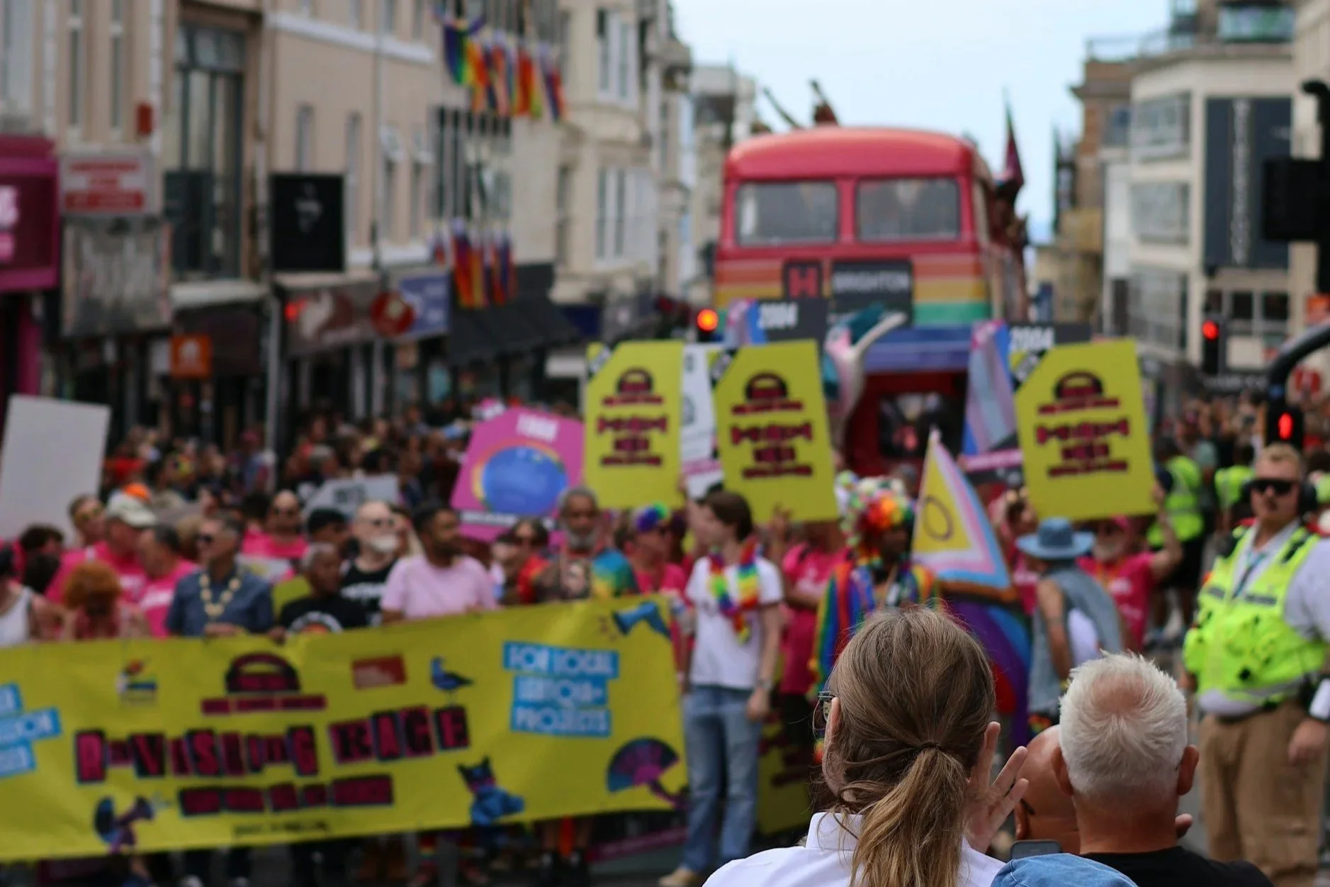 `Brighton Pride parade through the city centre