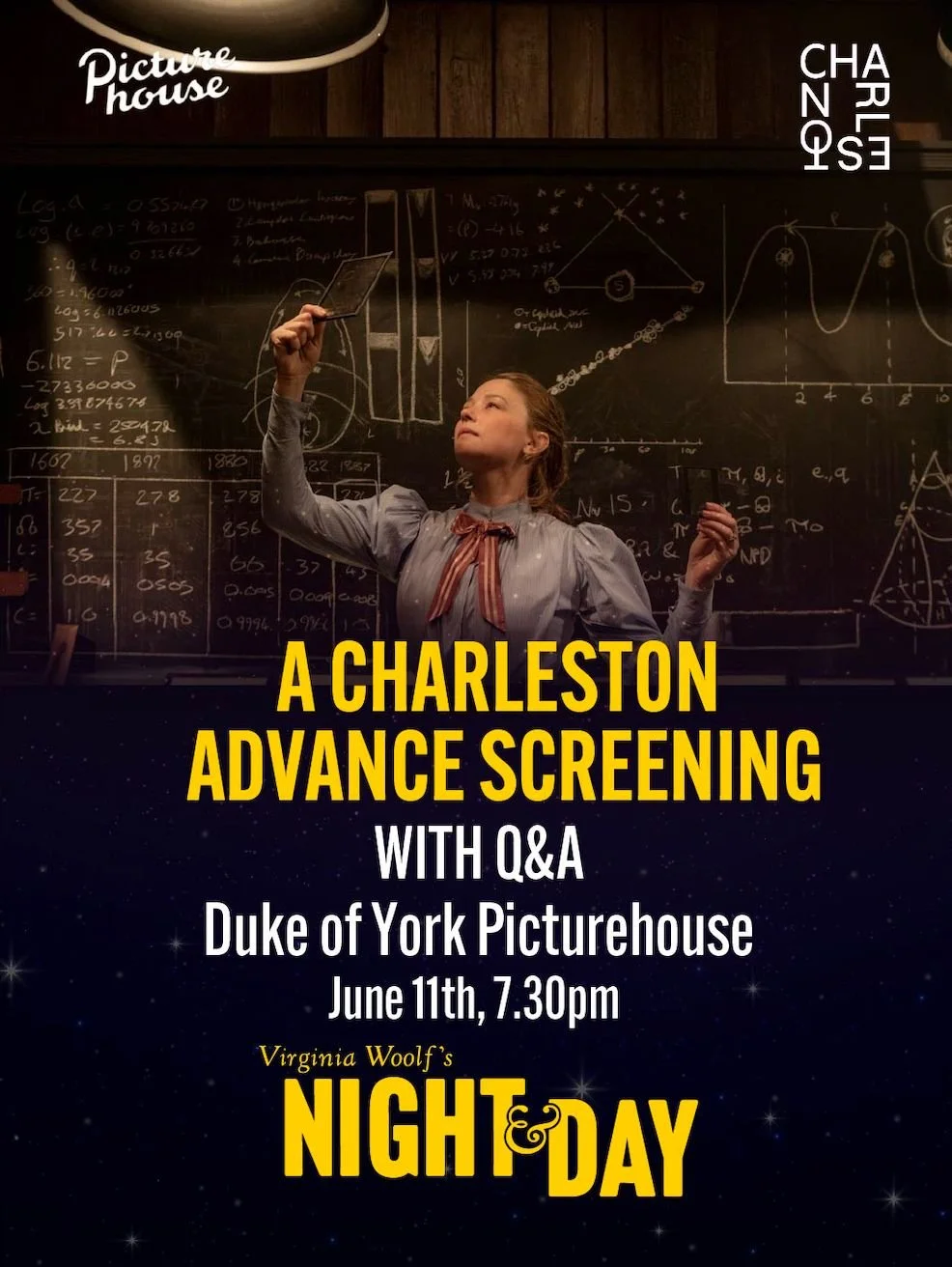 Virginia Woolf's Night and Day advance screening poster, Duke of York's Picturehouse Brighton, Thursday 11 June 2026
