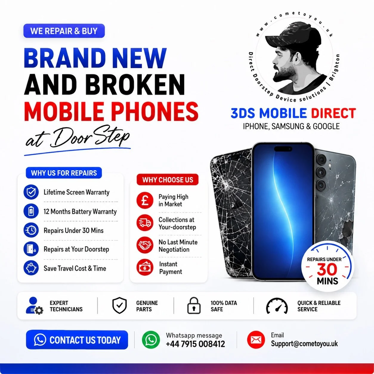 Doorstep Phone Repair Comes to Brighton and Hove with 3DS Mobile Direct
