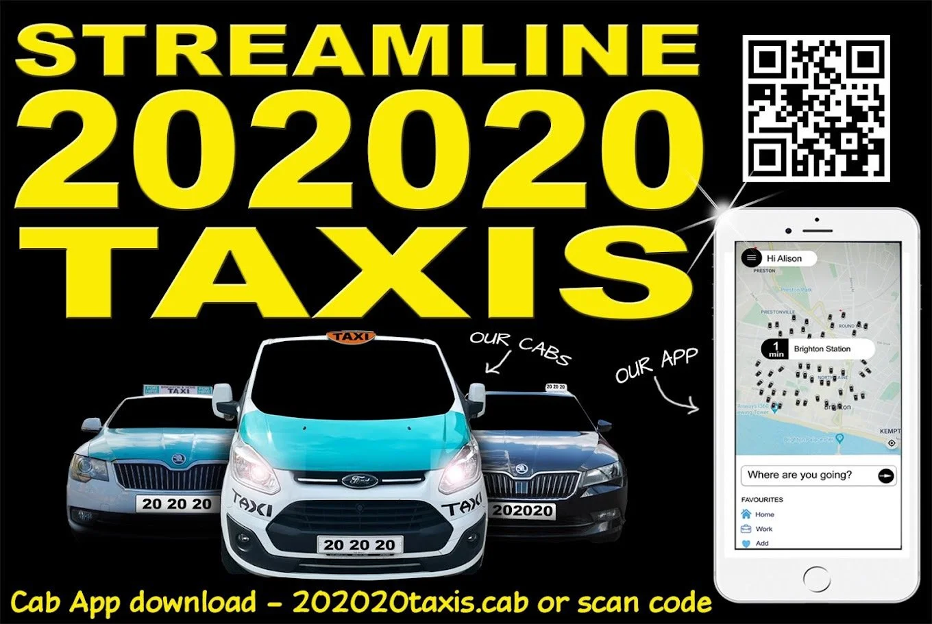 Brighton and Hove Streamline Taxis 202020 fleet with the booking app and QR code