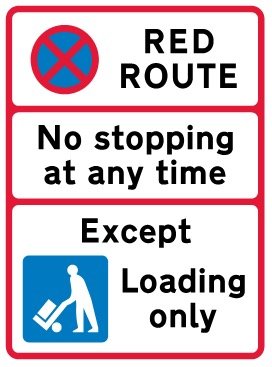red-route-sign-loading-only-western-road-brighton