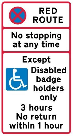 red-route-sign-disabled-bay-western-road-brighton