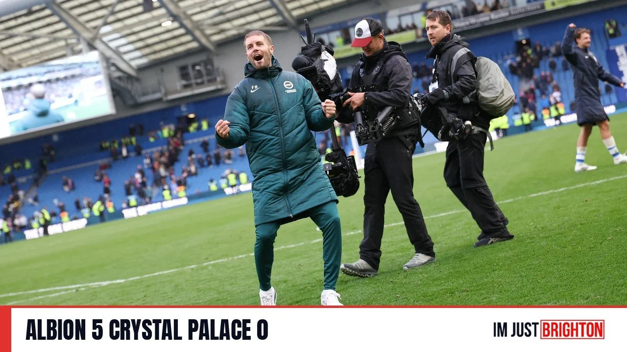 Albion 5 Crystal Palace 0: Diego Gomez Scores From the Halfway Line as Three Goals Come in 10 Minutes