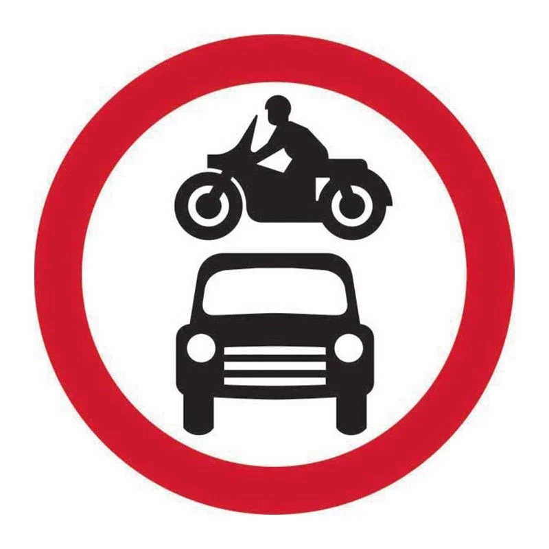 No motor vehicles road sign at Ditchling Road onto Francis Street, Brighton