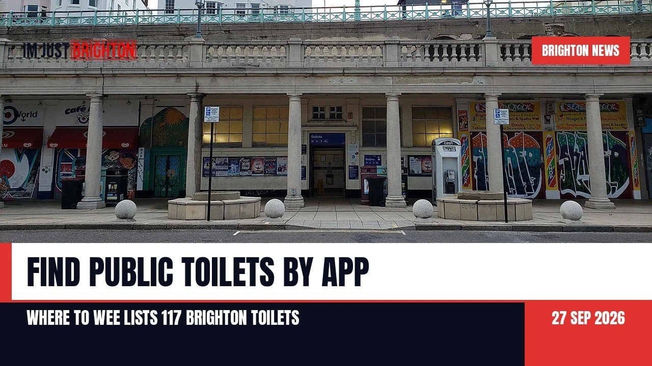 Public toilets entrance on Madeira Drive on Brighton seafront