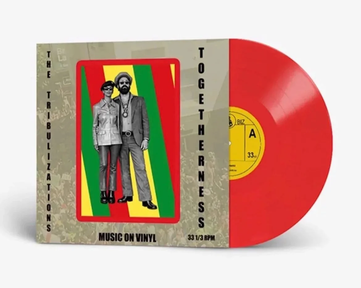 The Tribulizations Togetherness LP artwork on red vinyl for the Brighton reggae album crowdfund
