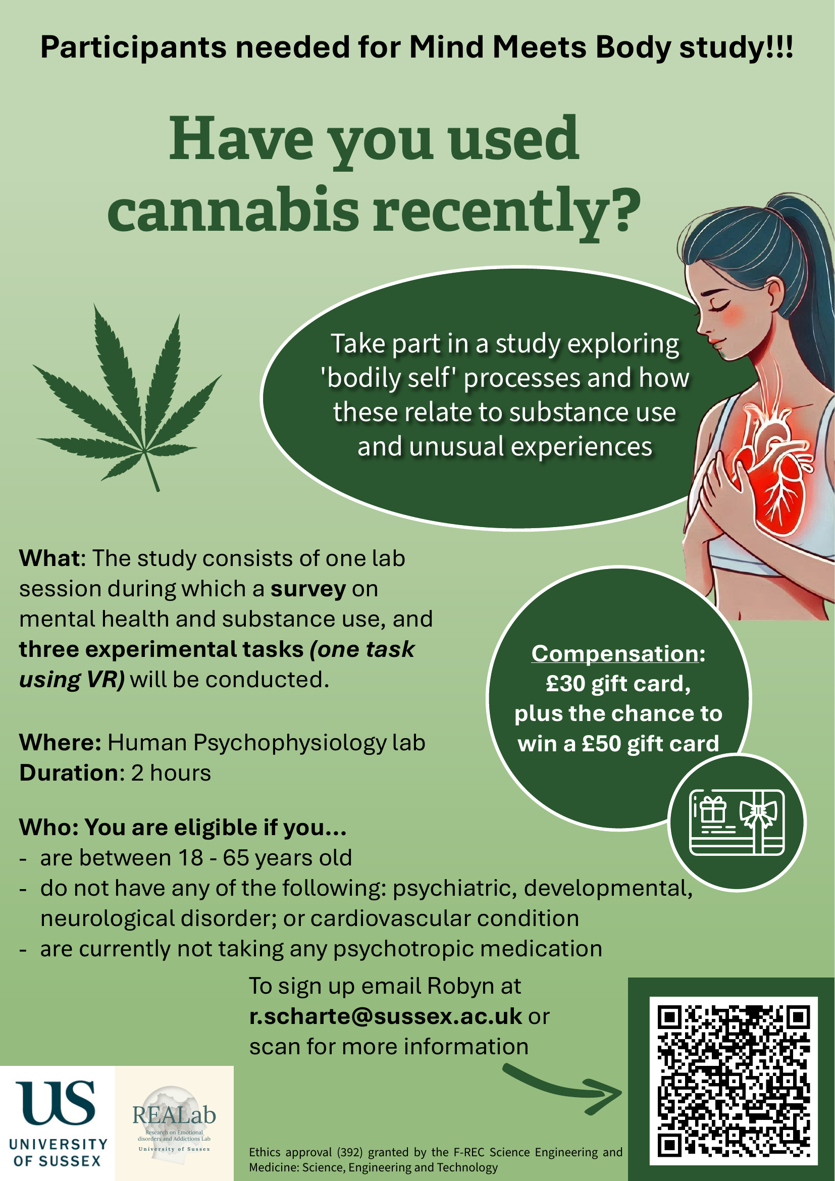 University of Sussex recruits Brighton participants for Mind Meets Body Study
